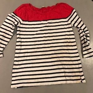 J. Crew Red and Blue Striped Shirt